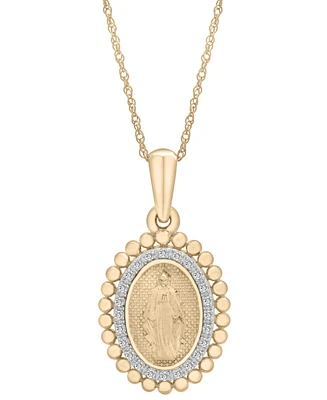 Diamond St. Mary Pendant 18" Necklace (1/10 ct. t.w.) in 10k Gold, Exclusively at Macy's