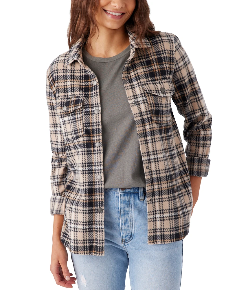 O'Neill Juniors' Zuma Button-Front Plaid Sleeve Shirt