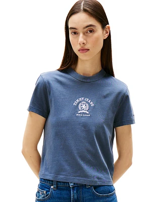 Tommy Jeans Women's Cotton Varsity Crest Crewneck Tee