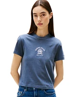 Tommy Jeans Women's Cotton Varsity Crest Crewneck Tee