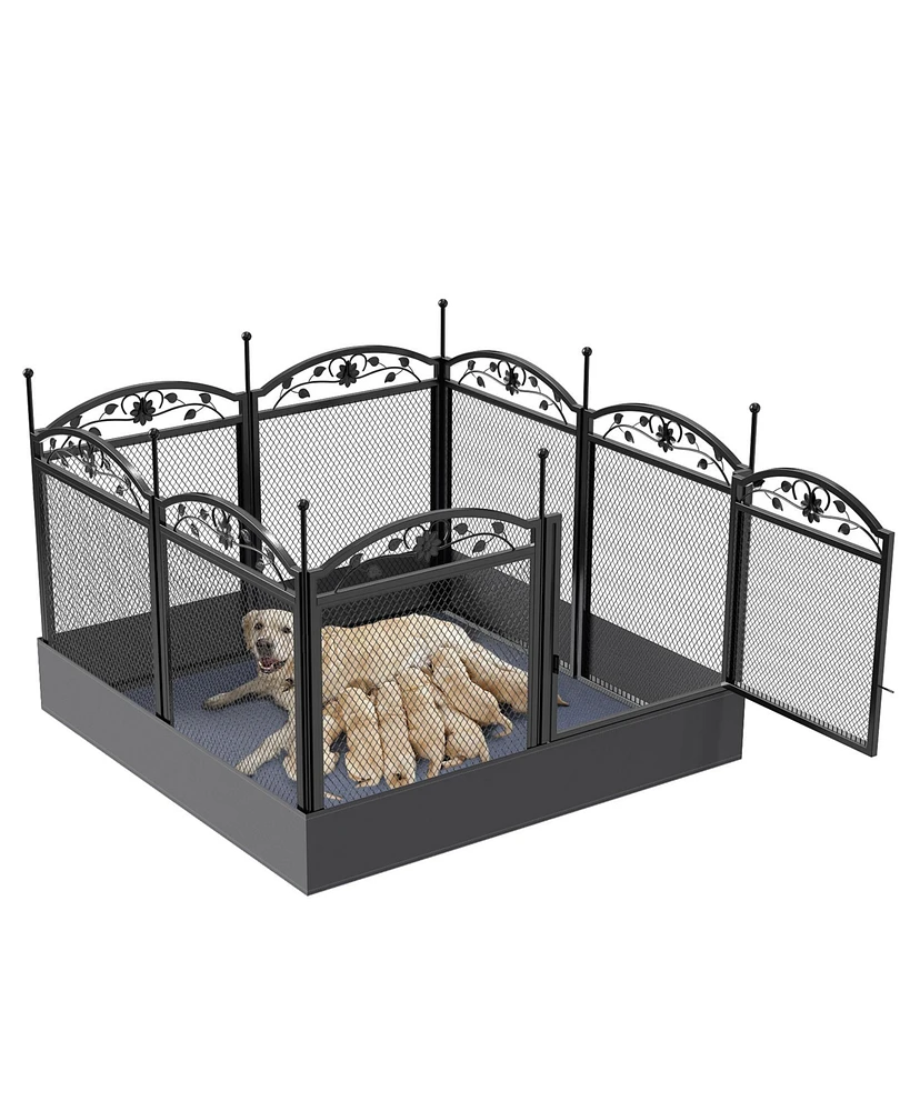 Bingopaw Pet Indoor Playpen Crate with Waterproof Heavy Duty Puppy Outdoor Exercise Play Pen