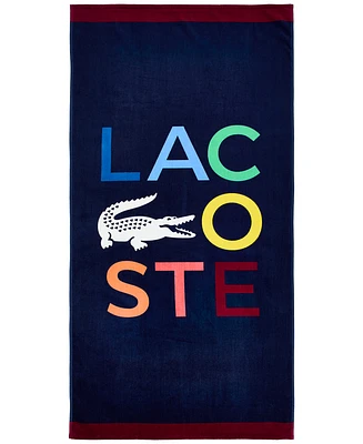 Lacoste Home Rainbow Letters Cotton Beach Towel