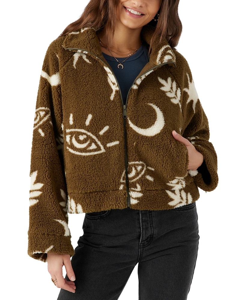 O'Neill Juniors' Rori Printed Zip-Front Long-Sleeve Jacket