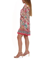 julia jordan Women's Paisley-Print Tie-Waist Shirtdress