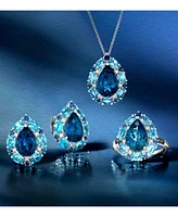 Le Vian Deep Sea Blue Topaz Blue Topaz Blueberry Sapphire Nude Diamond Ring Earrings Pendant Necklace Collection In 14k Vanilla Gold