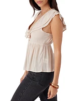 O'Neill Juniors' Deji Layered Flutter-Sleeve Top