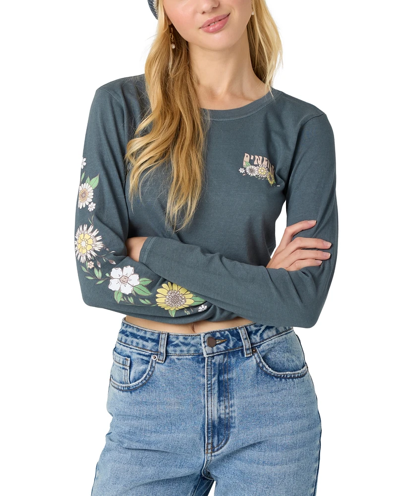 O'Neill Juniors' Daisy Daze Cotton Long-Sleeve Top