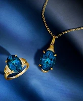 Le Vian London Blue Topaz Diamond Oval Ring Pendant Necklace Collection In 14k Yellow Gold