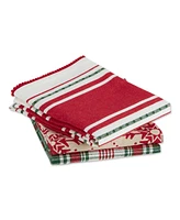 Design Imports Assorted Scandinavian Snowflakes Dishtowel, Set of 3