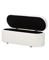 Baxton Studio Lavina Modern White Teddy-Bear Fabric Storage Bench