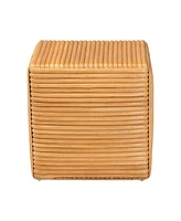 bali & pari Karina Bohemian Light Honey Rattan Footstool