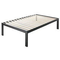 Slickblue Metal Platform Bed Frame with Wooden Slats Quick Assembly