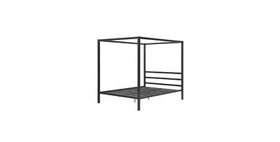 Slickblue Sturdy Modern Canopy Bed - Contemporary Metal Frame for Your Home