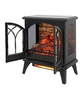 Mondawe 24 Inch 3D Flame Electric Infrared Quartz Fireplace Stove With Remote Control