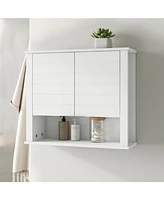 Slickblue 2-Door Wall-Mounted Bathroom Storage Cabinet with Adjustable Shelves