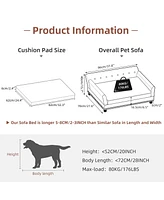 Bingopaw Luxury Large Dog Bed Pet Snuggle Sofa with Microfiber Leather Upholstered Sofa Bed