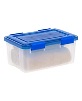 Iris Usa 5Pack 19qt Weatherpro Airtight Plastic Storage Bin with Lid and Seal and Secure Latching Buckles