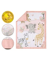 The Peanutshell Wildest Dreams 4 Piece Baby Nursery Crib Bedding Set, Quilt, Crib Sheet, Crib Skirt, and Mobile
