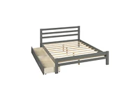 Slickblue Compact Low Profile Platform Bed with Built-in Storage Drawers