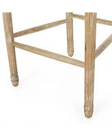 The Pop Home Set of 2 Rustic Country Bar Stools with Rattan Backrest for Kitchen Island and Home Bar-The Pop Home