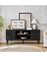 Hulala Home Edita Modern Tv Stand for TVs up to 65" with Adjustable Shelves
