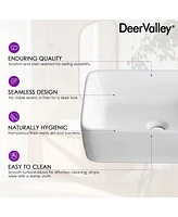 DeerValley Ally 19" x 15" Vitreous China Rectangular Bathroom Sink Vessel Sink