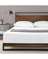 Slickblue Platform Bed Frame with Headboard for Stylish Bedroom Storage and Support