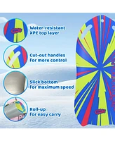 Wham-o Snowboogie 37" Single Rider Snow Sled, Roll Up Air Slick Winter Sled with Cut Out Handles Slick Bottom - 2pack