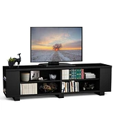 Slickblue Modern Entertainment Center in Wood Finish – Holds up to Large Flat-Screen TVs and Provides Storage