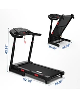 Redliro Foldable Treadmill, 15% Auto Incline, 350 lb Capacity, Bluetooth, Voice Control, Heart Rate Monitor, for Home & Officel