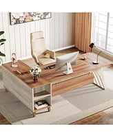 Tribesigns L-Shaped Executive Office Desk, 78.74" Large Computer Desk with Drawer and Lateral File Cabinet, Home Business Workstation Set with Storage