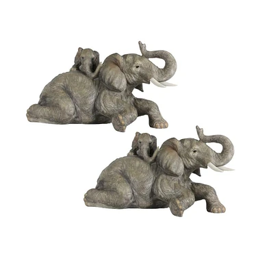 Fc Design "2-pc Gift Set" 8.50"W Elephant with Cub Figurine Statue Ornament Home Room Office Decor and Perfect Gift Ideas for Housewarming, Holidays a