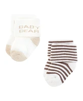 Touched by Nature Baby Boys Organic Cotton Socks, Brown Bear, Months