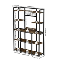Unho 5 Tier Storage Shelf Bookcase: Bookshelf with Metal Frame for Living Room Display Shelf
