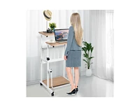 Slickblue Multifunction Adjustable Height Mobile Stand-Up Computer Desk Work Station