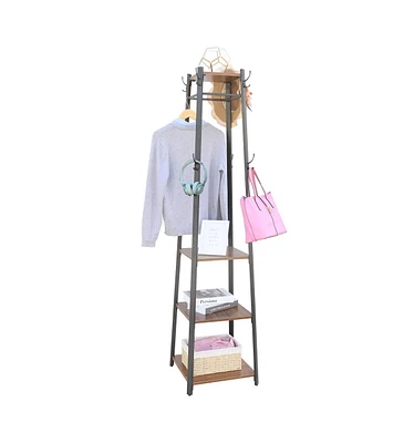 Unho Vintage Clothes Stand: Metal Industrial Coat Rack Garments Storage Stand