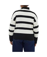 City Chic Plus Hampstead Wide Stripe Sweater