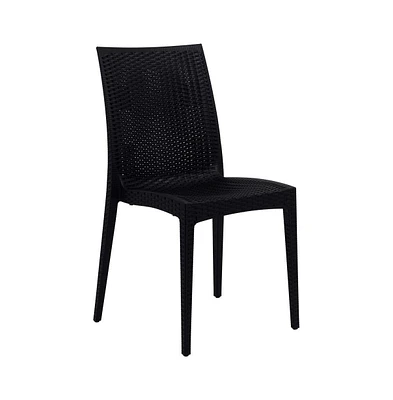 LeisureMod Weave Mace Indoor/Outdoor Dining Chair (Armless