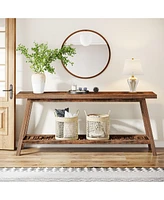 Tribesigns Farmhouse Console Entryway Table: 70.9 Inches Extra Long Console Table for Entryway, 2-Tier Narrow Wood Foyer Sofa Couch Table for Hallway,
