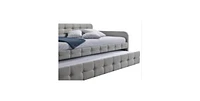 Slickblue Tufted Polyester Linen Twin Daybed with Trundle