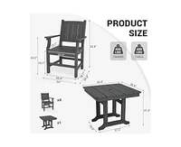 Pamapic Gray 5/7-Piece Hdpe Plastic Patio Outdoor Dining Set with Arm Chairs