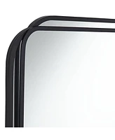 Uttermost Double Radius Matte Black 24" x 36 1/4" Wall Mirror