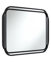 Uttermost Double Radius Matte Black 24" x 36 1/4" Wall Mirror