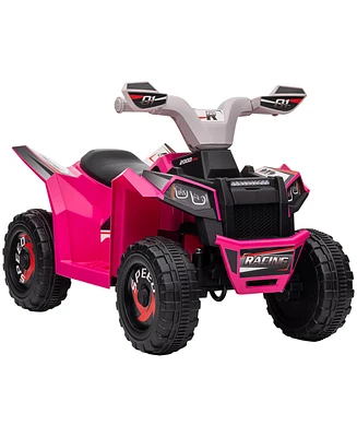 Aosom Kids Atv Quad Car, 6V Four-Wheeler w/ Forward Backward, Pink