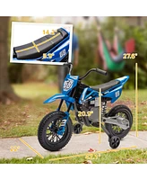 Qaba 12V Kids Motorcycle W/ Twist Grip Throttle, Rear Suspension,