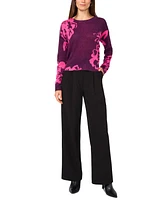 Vince Camuto Women's Floral Crewneck Long-Sleeve Sweater