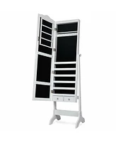 Gouun 14 Led Jewelry Armoire Cabinet with Full Length Mirror and 4 Tilting Angles