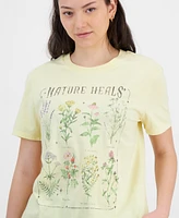 Love Tribe Juniors' Nature Heals Flower T-Shirt