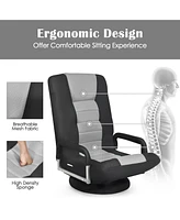 Gouun 360-Degree Swivel Gaming Floor Chair with Foldable Adjustable Backrest