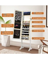 Gouun Free Standing Full Length Jewelry Armoire with Led Lights